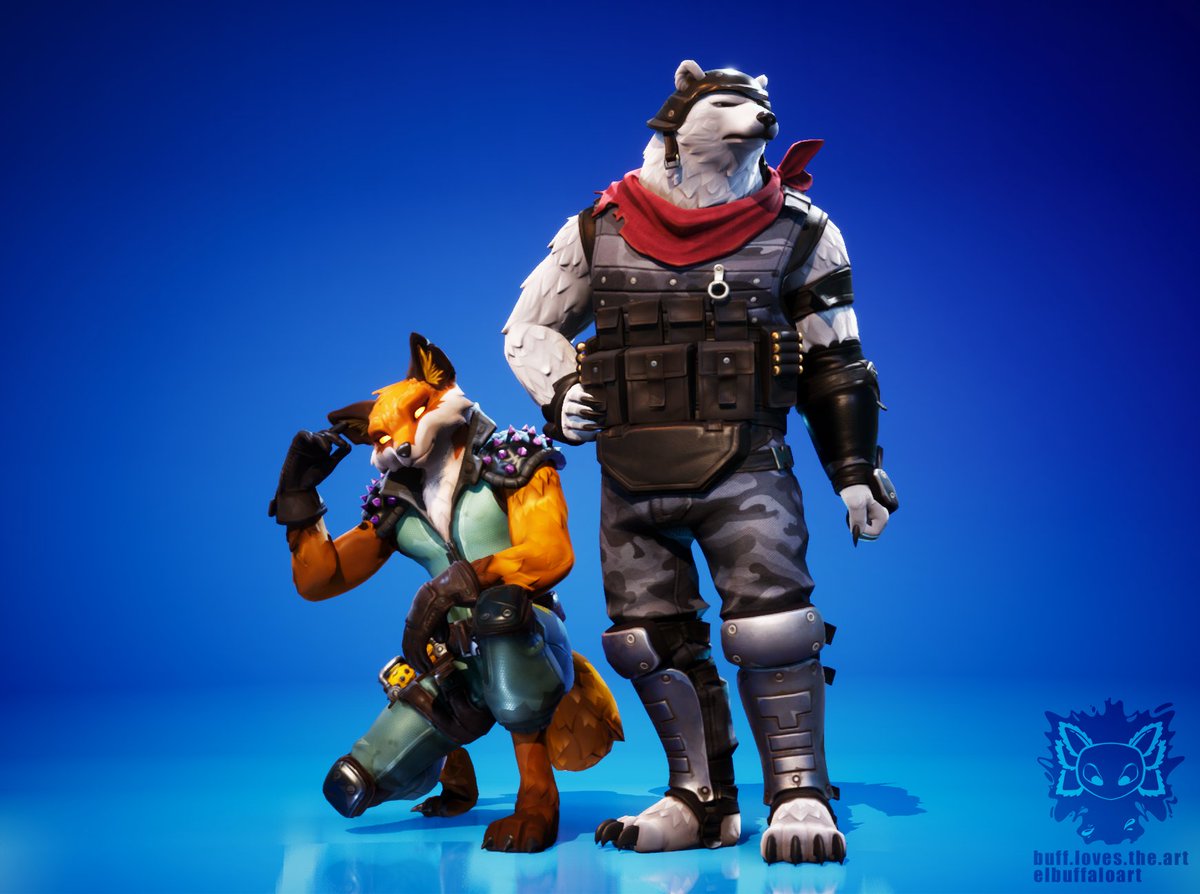 elbuffaloart's tweet image. A fox and a polar bear... If nothing can go wrong-
#Fortnite #FortniteArt #Fennix #PolarPatroller