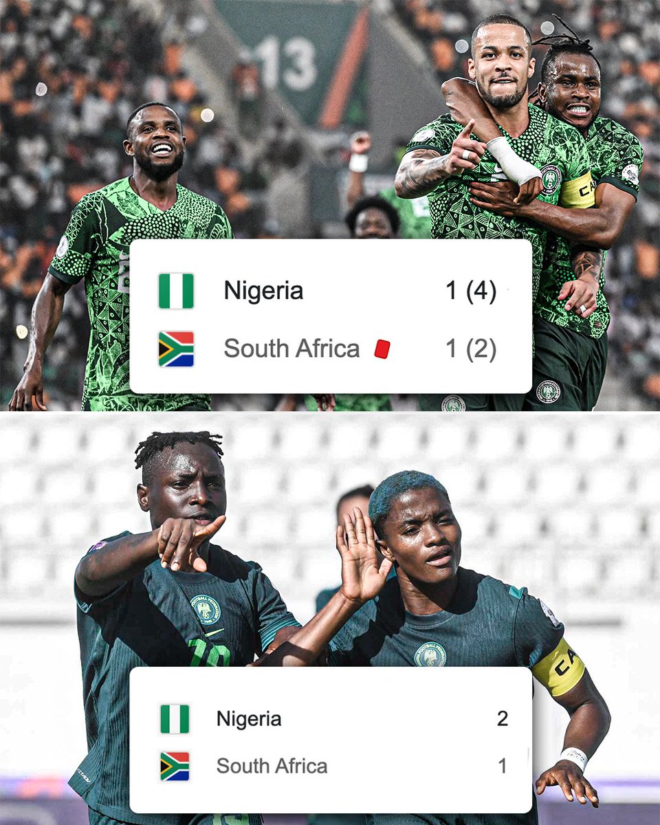 ESPNAfrica's tweet image. Nigeria beat South Africa in 2024 to reach the AFCON final.
Nigeria beat South Africa in 2025 to reach the WAFCON final.
Amapiano, diano 😉🇳🇬