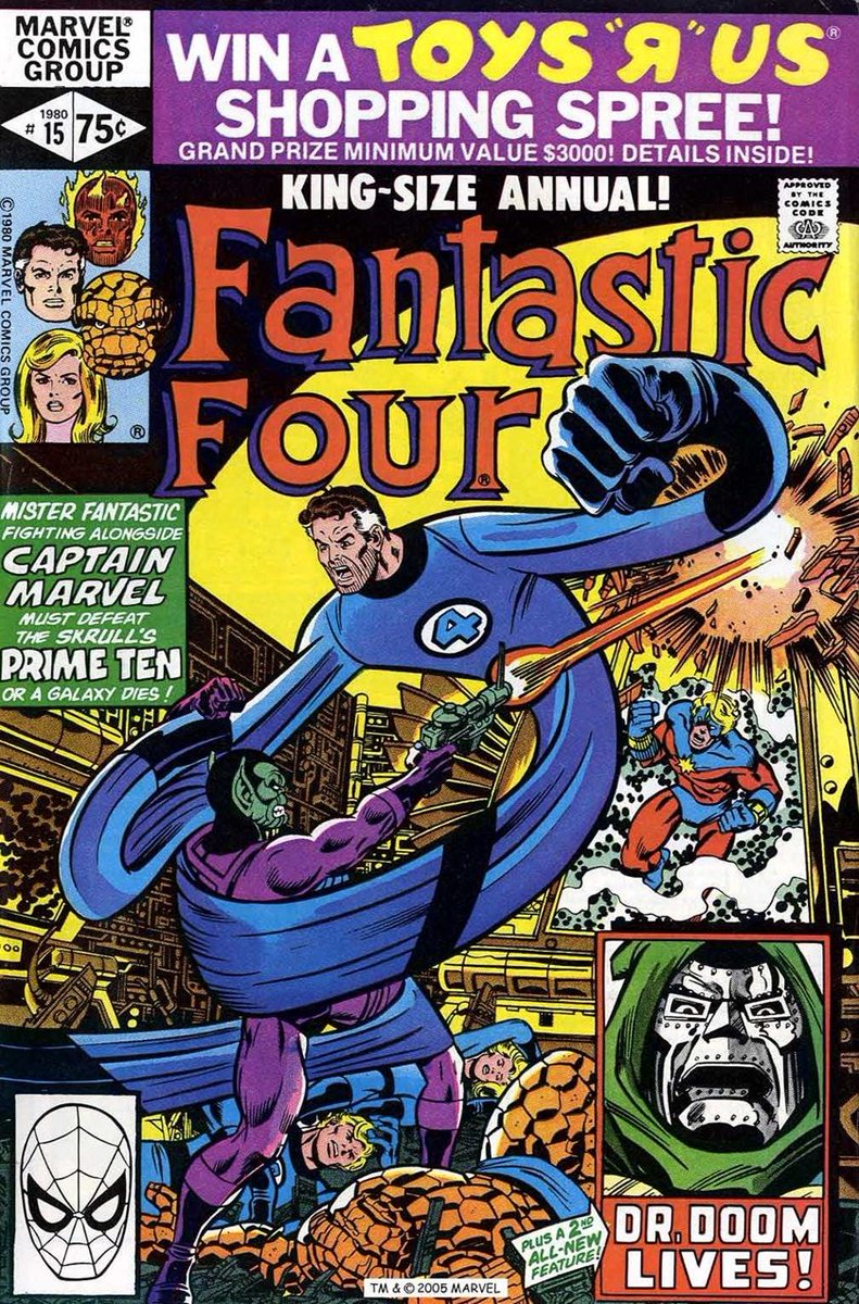 KevinWolffart's tweet image. #GeorgePerez inked by #JoeSinnott George and #PabloMarcos handle the interiors for the second consecutive annual. Includes a backup story that fixes Doom after his beat-down by Reed in FF200. However, he won't reappear until FF236