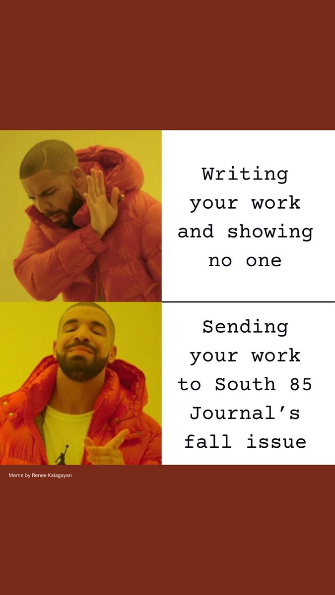 Give us a try! 

We're looking for poetry/fiction/flash/CNF on the open-ended theme of drought | deluge. 8/15 deadline!

south85journal.com/submissions/