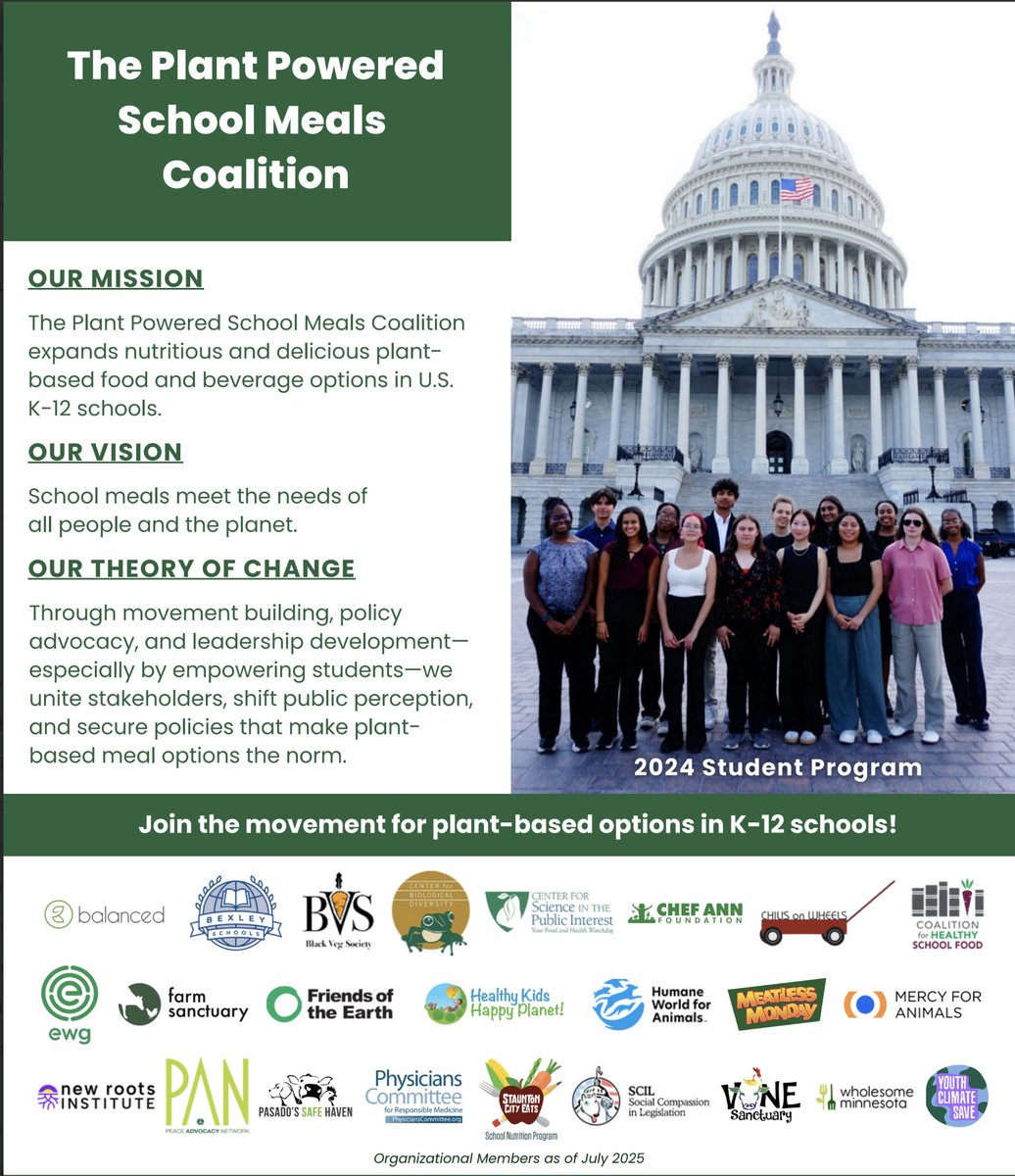 PAN is proud to join the Plant Powered School Meals Coalition! 🌱📚
We’re advocating for healthy, climate-friendly, and plant-powered school meals for all students.
Let’s build a better food future — one lunch tray at a time. 🍽️💚 #vegan #foodjustice 
forkidsandtheplanet.co