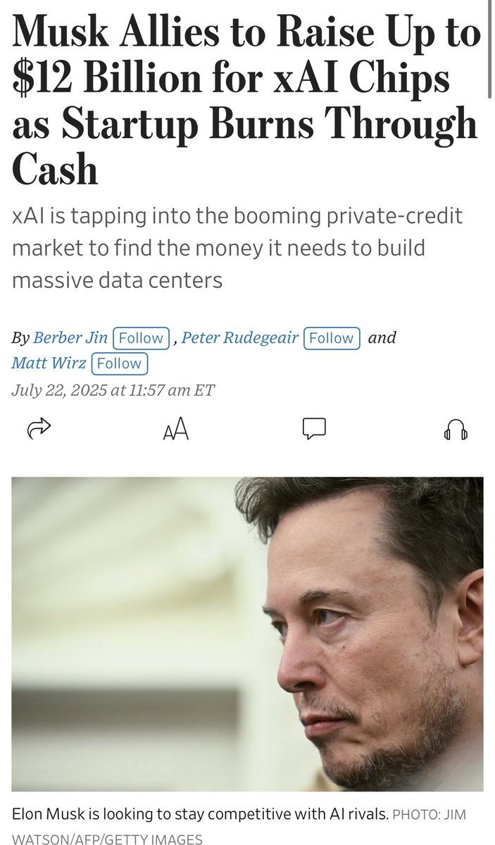 WesRothMoney's tweet image. According to WSJ, Elon Musk’s xAI is teaming up with Valor Equity Partners to raise another $12 billion for Colossus 2, just weeks after raising $10B
With massive data center plans and a compute target of 50M H100-equivalent units, Musk is clearly betting big on infrastructure…