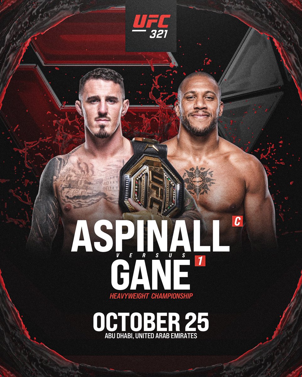Full_Violence's tweet image. 🚨 The heavyweight division officially moves on from Jon Jones. Ciryl Gane will fight Tom Aspinall for the title for a third time this October in Abu Dhabi.
(via @RedCorner_MMA)
