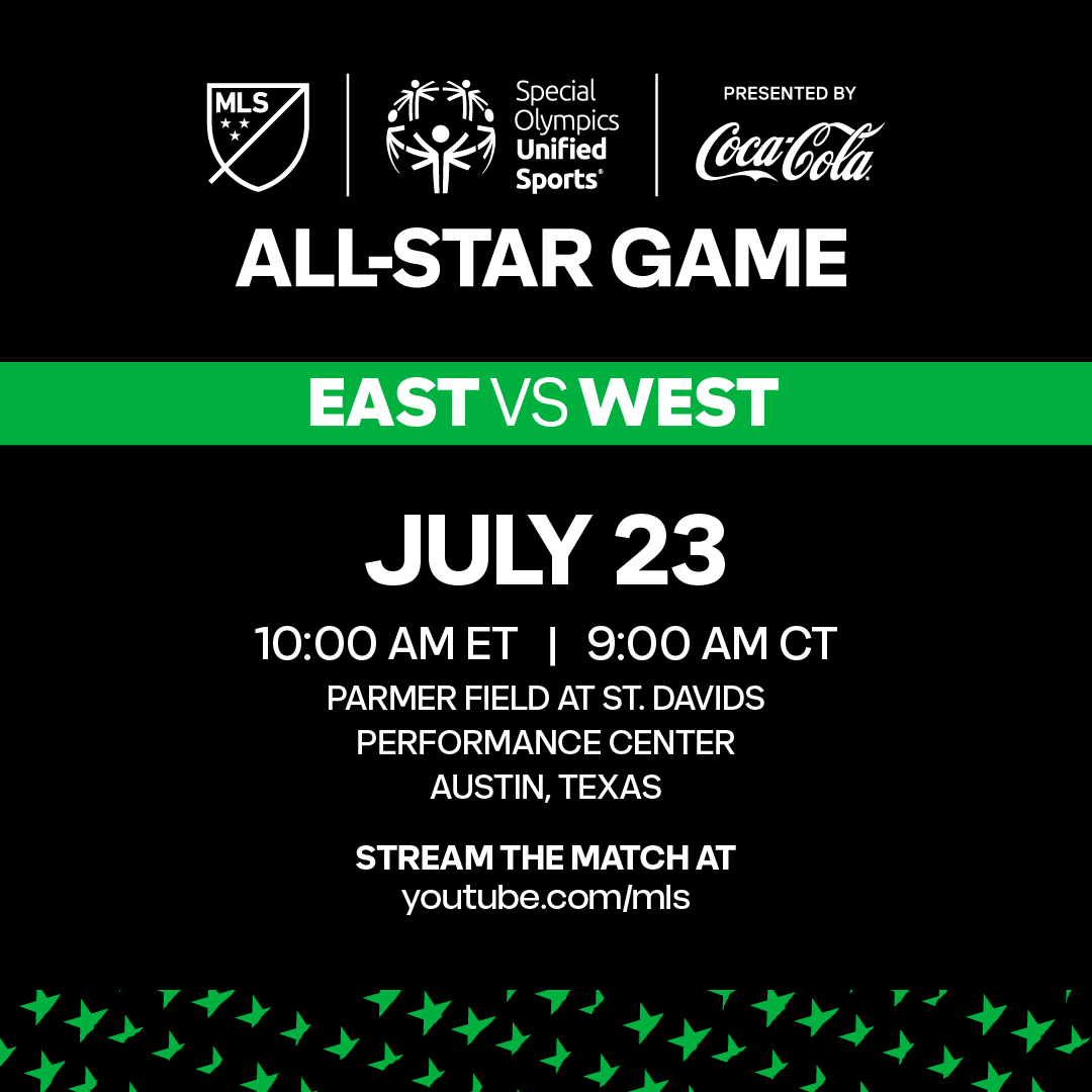 Tune in to watch the 2025 Special Olympics Unified Sports @mls All-Star Game presented by @thecocacolaco on Wednesday July 23rd at 9am CT at YouTube/<a href="/MLS/">Major League Soccer</a>!

The East vs West match-up will be one you don’t want to miss!  #MLSAll-Star #PlayUnifiedMLS