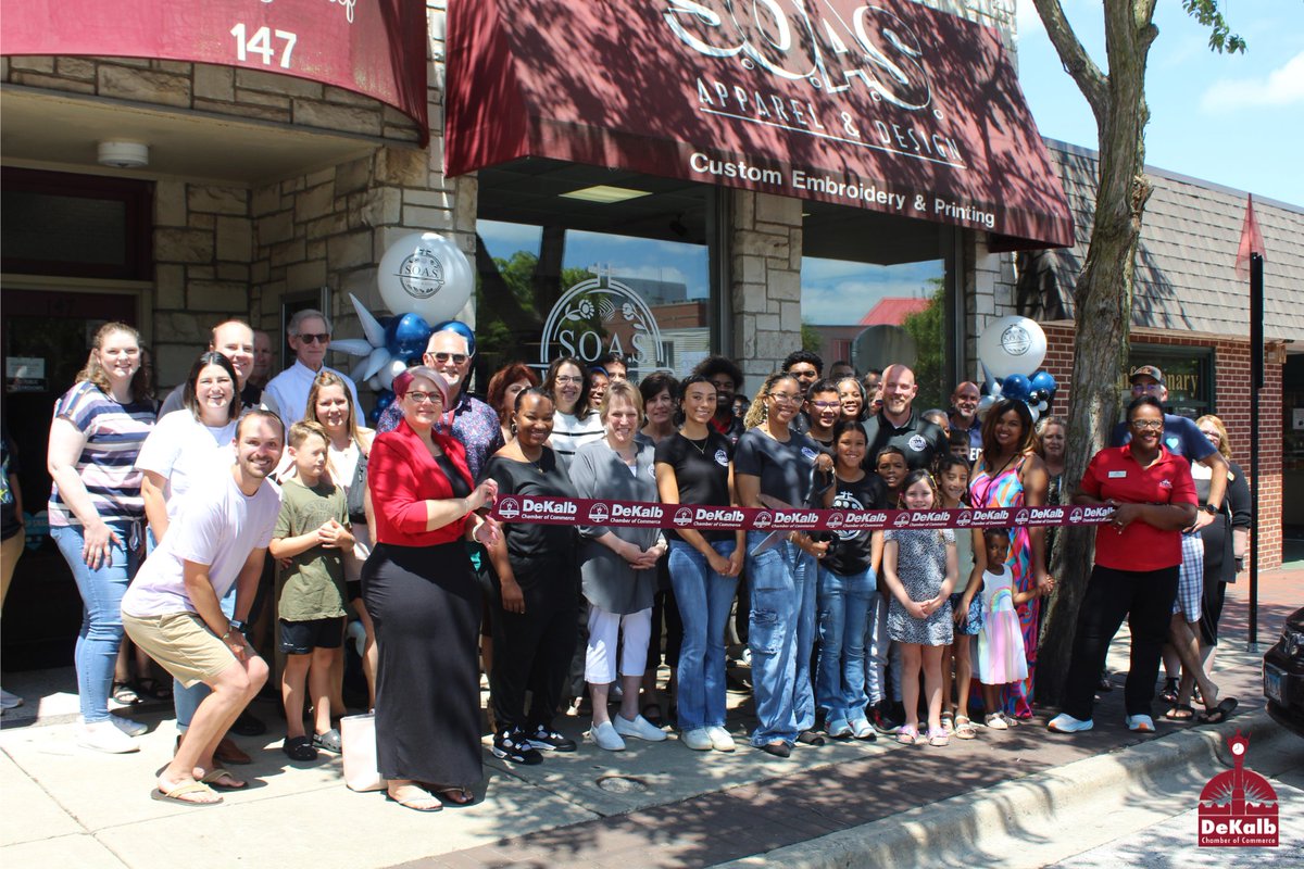 Congratulations Ashley Erickson on your 1 year anniversary of taking over S.O.A.S. Apparel &amp; Design! S.O.A.S. has been a DeKalb staple for 30+ years, specializing in custom apparel decoration, including embroidery and printing.
🌐soasdekalb.com
📍147 N. 2nd St., DeKalb