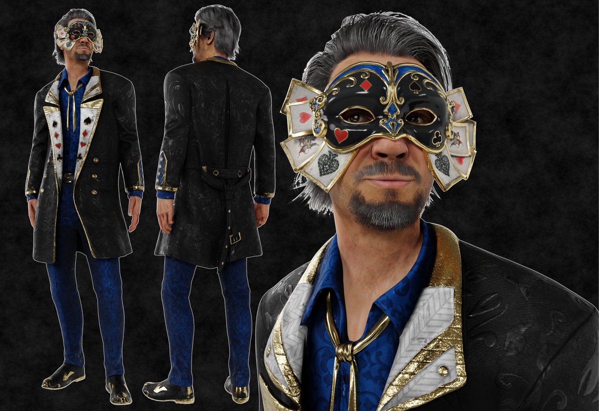 Springey_'s tweet photo. Ace Visconti Masquerade recolor! 
I took away his hat and recolored his The Long Con outfit for this one! :) https://t.co/50F4xoslxI