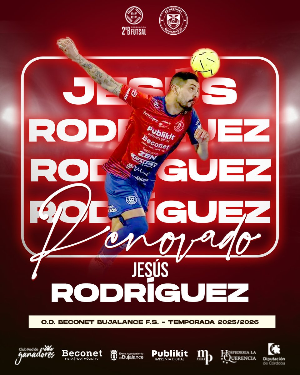 🔴 RENOVACIÓN 🔴

Otro jugador que sigue en el equipo una temporada más es Jesús Rodríguez.

El cierre cordobés, una pieza trascendental para este nuevo proyecto, aportando veteranía y experiencia. 7 goles anotó la pasada temporada.

#VamosBujalance #TodoAlRojo