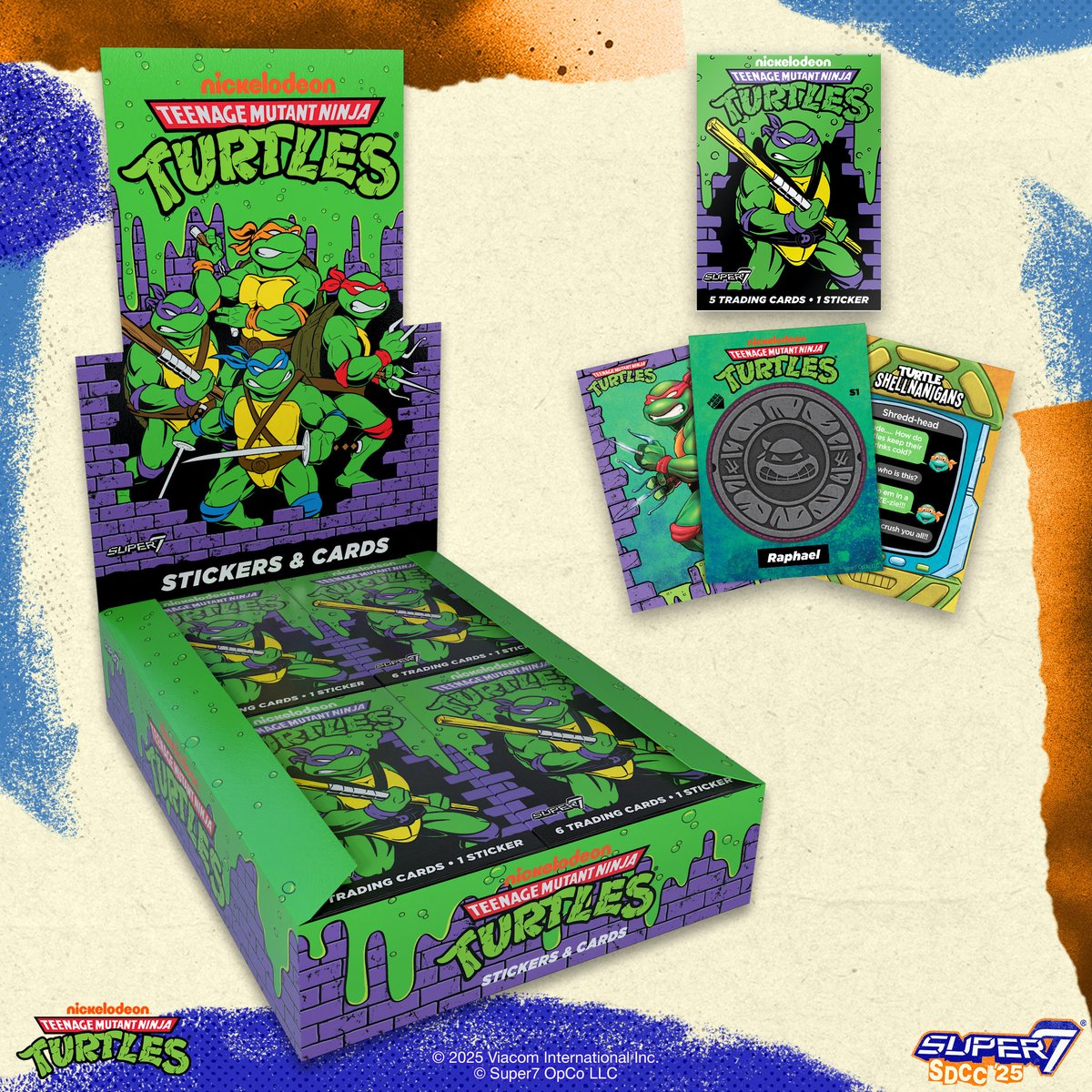 super7store's tweet image. 🐢 🐢 🐢 🐢 Don’t even think about entering the sewers of New York without these Teenage Mutant Ninja Turtles™ Wax Pack Trading Cards. They’re a shell of a lot of fun—and they come as individual and flat packs. Coming soon! #Super7