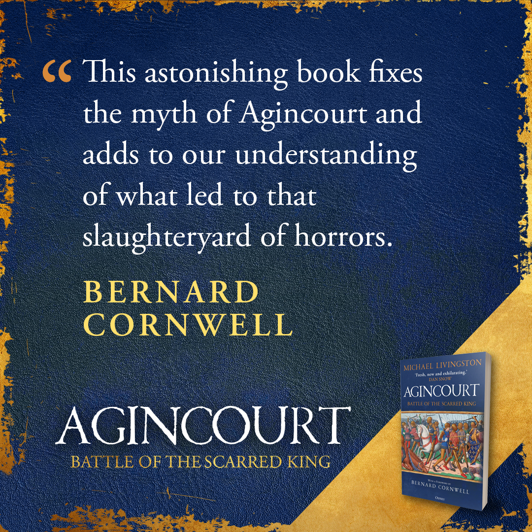 OspreyBooks's tweet image. In September we publish #Agincourt: Battle of the Scarred King by Michael Livingston @medievalguy
This groundbreaking study, as featured on History Hit's Agincourt, presents a new interpretation of Henry V's great victory.
UK: 11/09/2025
US: 09/09/2025
bit.ly/45et9iG
