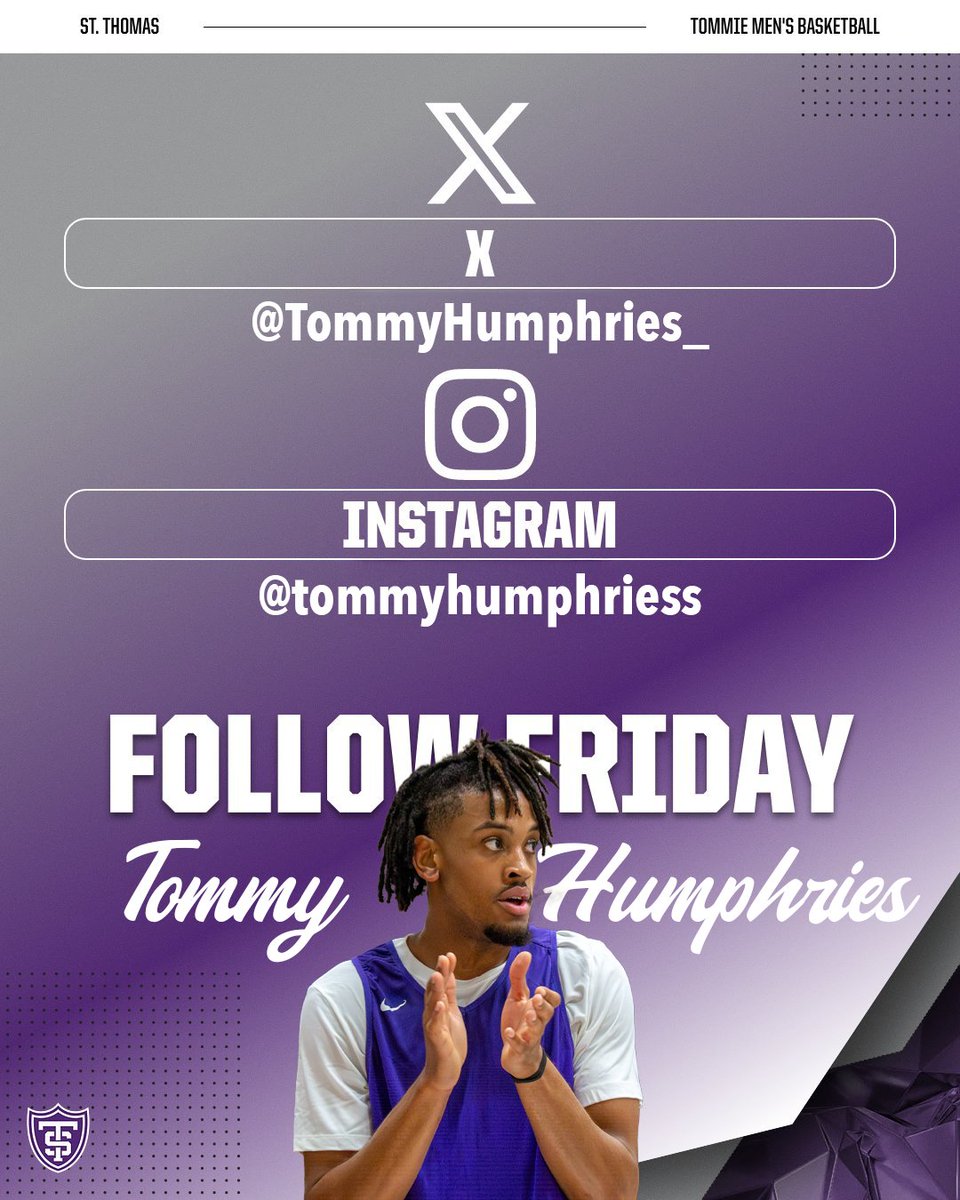 TommieMBBall's tweet image. Follow Friday 📲
@TommyHumphries_ 

🟣Sophomore Forward
🟣Minneapolis, Minn.

#RollToms