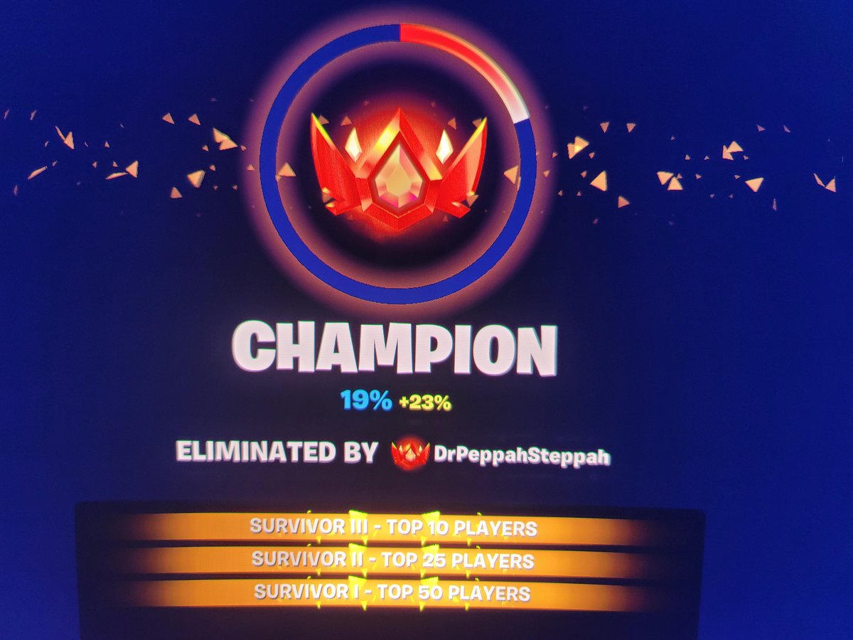 SandDollarOG's tweet photo. Yesterday I played some Ranked Fortnite Battle Royale (Build Mode) and I was promoted to Champion!!  You can follow me, SandDollarOG, with the following links! Cheers!!
https://t.co/t4tSUGVStF
https://t.co/zpXL2gk6kr
https://t.co/hx3DjdAzN5
https://t.co/dxH12V7sz1 https://t.co/IEOjzuhjx2
