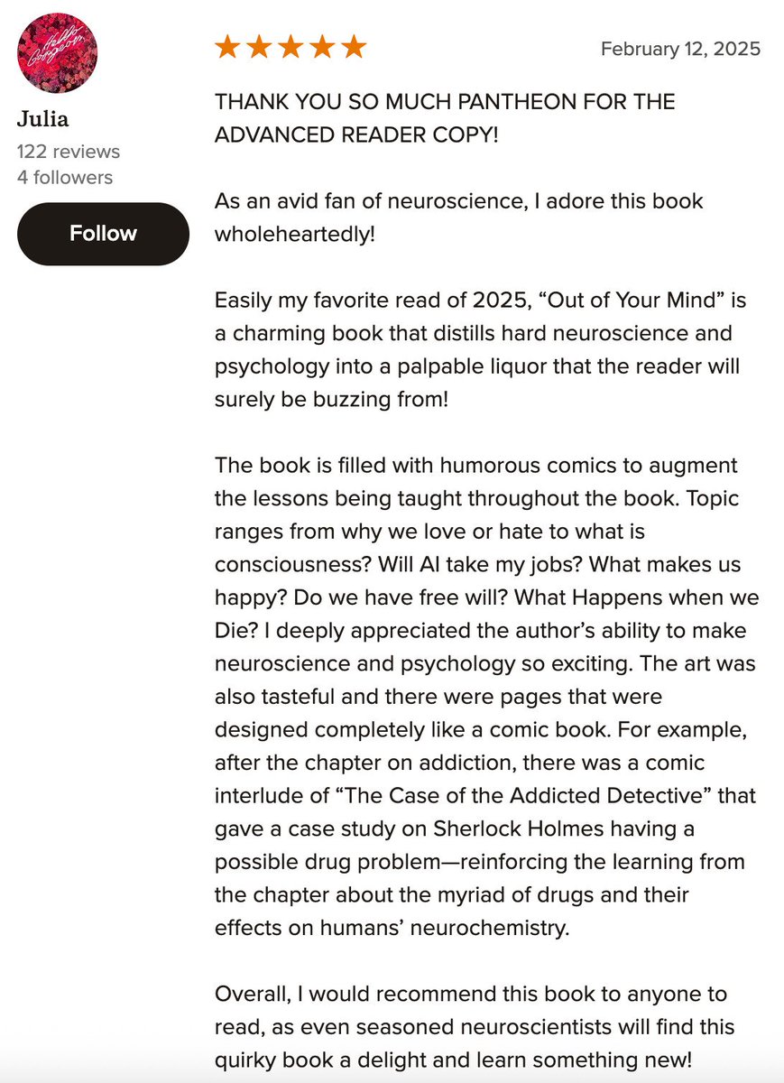 BrainyActs's tweet image. It's #WorldBrainDay - or if you're a neuroscientist, Tuesday! If you're not, you can be the next best thing by grabbing a copy of my book "Out of Your Mind" with @PHDcomics from your local bookstore, or right here: amazon.com/Out-Your-Mind-… @PantheonBooks