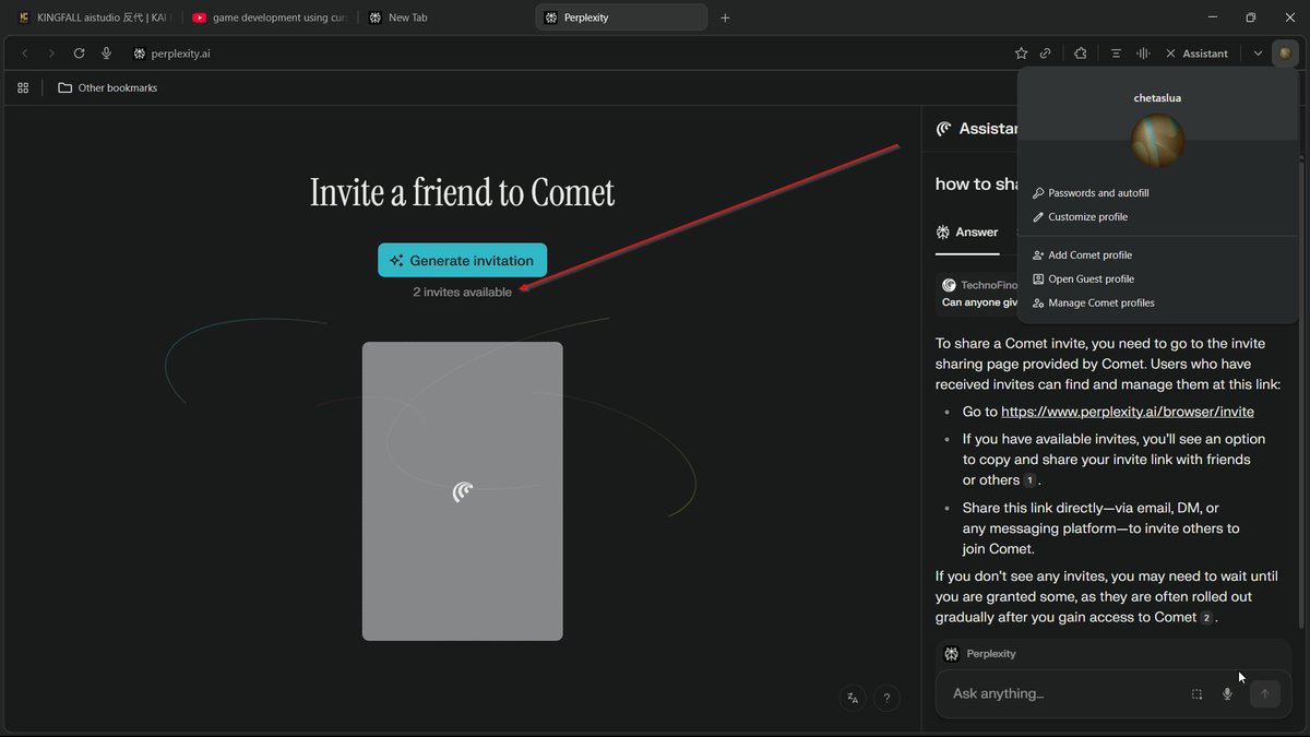 chetaslua's tweet image. Perplexity invite is available
Comment and retweet if you want invite