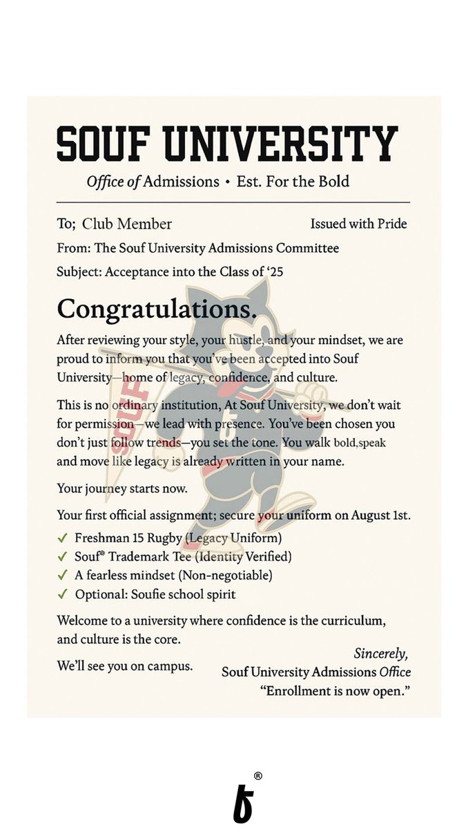 soufco__'s tweet photo. Have you received your acceptance letter yet!!!

Be sure to get with Soufie for all questions about Souf University!!! https://t.co/5zNLnEGIkl
