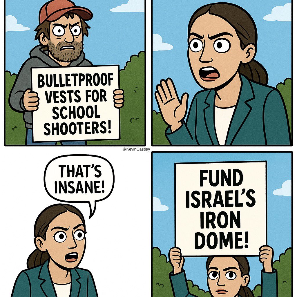 KevinCastley's tweet image. A treat for all my based followers.
Another comic for y’all.
AOC is perhaps the most disappointing Zionist of them all. At least the others don’t pretend to care about the genocide of Palestine.