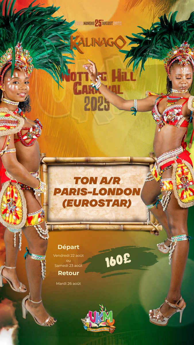 KreyolMas's tweet image. OUVERT À TOUS
Vente de billet de train Eurostar
Paris - London
Ven22->Mar26
Sam23->Mar26
160£ A/R pour 1 pers
#Eurostar #Billets #Vente #RT #BonPlan