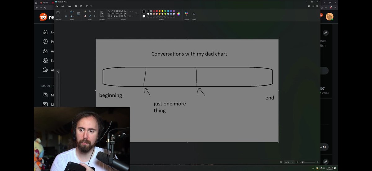 FollowedByFeds's tweet image. Trying so hard not to let my alpha male tears come out while listening to Asmongold’s dad talk during stream. 😭