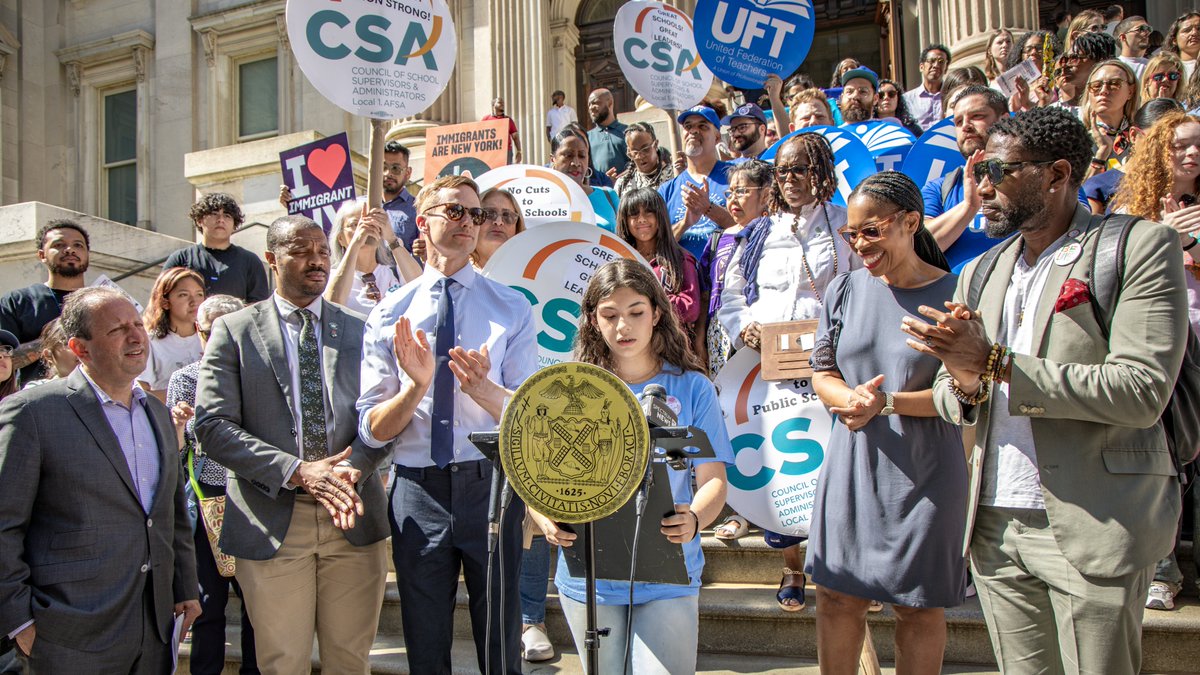 nycpa's tweet image. As Trump dismantles the Department of Education, his Deputy in City Hall stands by silently, and half a billion dollars meant for NYC students is gone.
We must speak loudly so all those who hope to undermine learning will hear: INVEST in our education, our kids, and our futures.