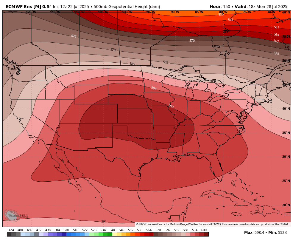 SCweather_wx's tweet image. Medium to long range pattern continues to look very hot to round off August. Only areas that look to dodge the worst of the heat is the Northeast where dips in the jet will allow for cool downs.
As we get a few days into August, maybe the ridge gets beat down enough for some…