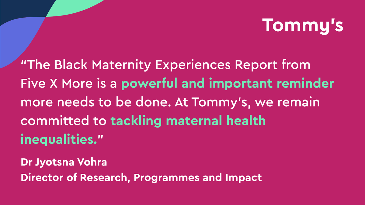 tommys's tweet image. "Fix it for Black women, fix it for all."
Yesterday, we attended the launch of the @FiveXMore_ Black Maternity Experiences Report.
The Report shines a light on Black women's experiences of maternal care in the UK & recommends where changes can be made:
bit.ly/46VQdUK