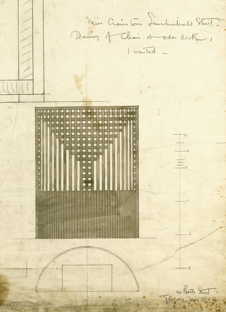 DuilleDesign's tweet image. Design for the Order Desk chair of The Willow Tearooms. Charles Rennie Mackintosh. 1904.