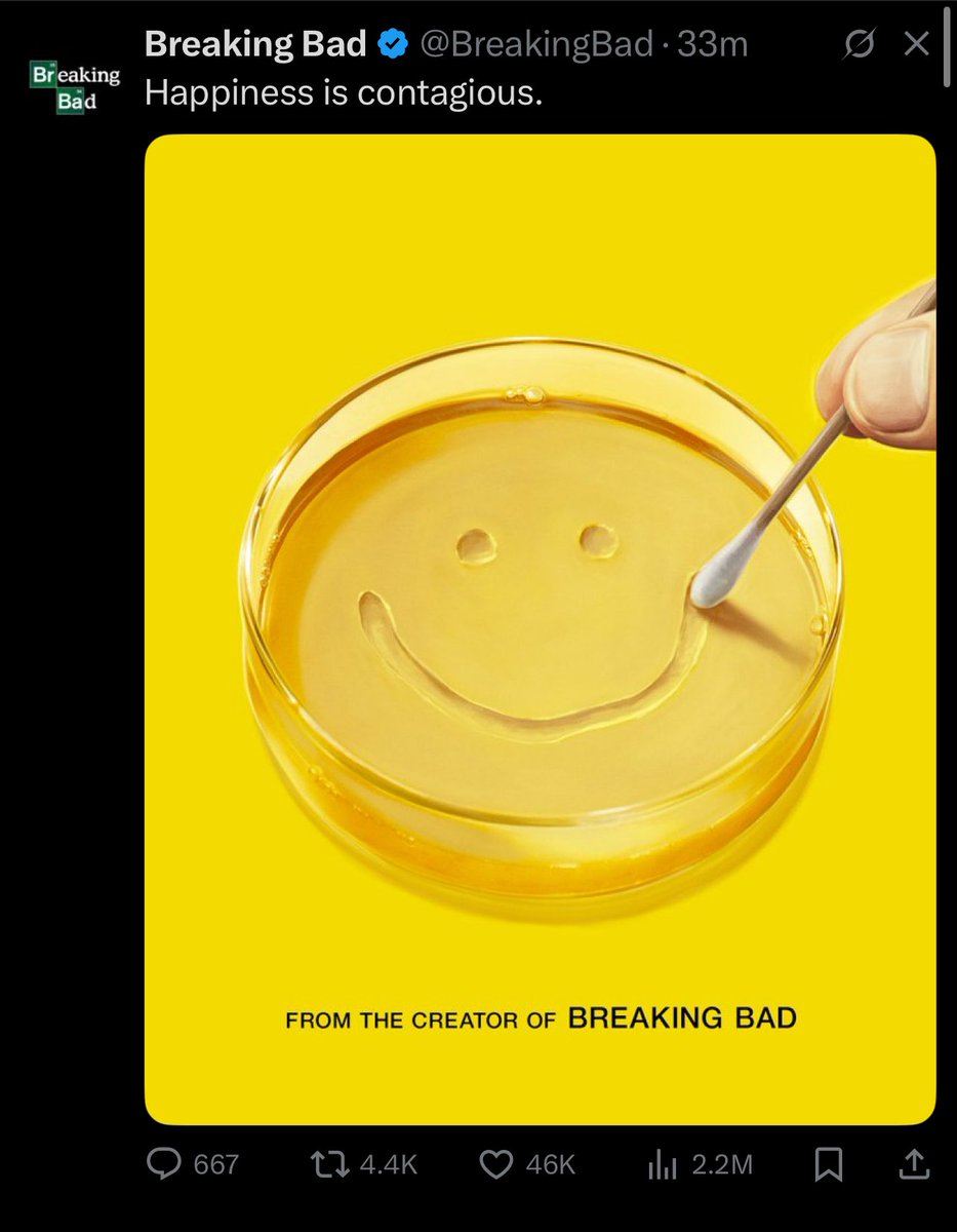 OneTakeNews's tweet image. The official Breaking Bad account has shared the poster for Vince Gilligan’s new Apple TV+ series 👀👀👀