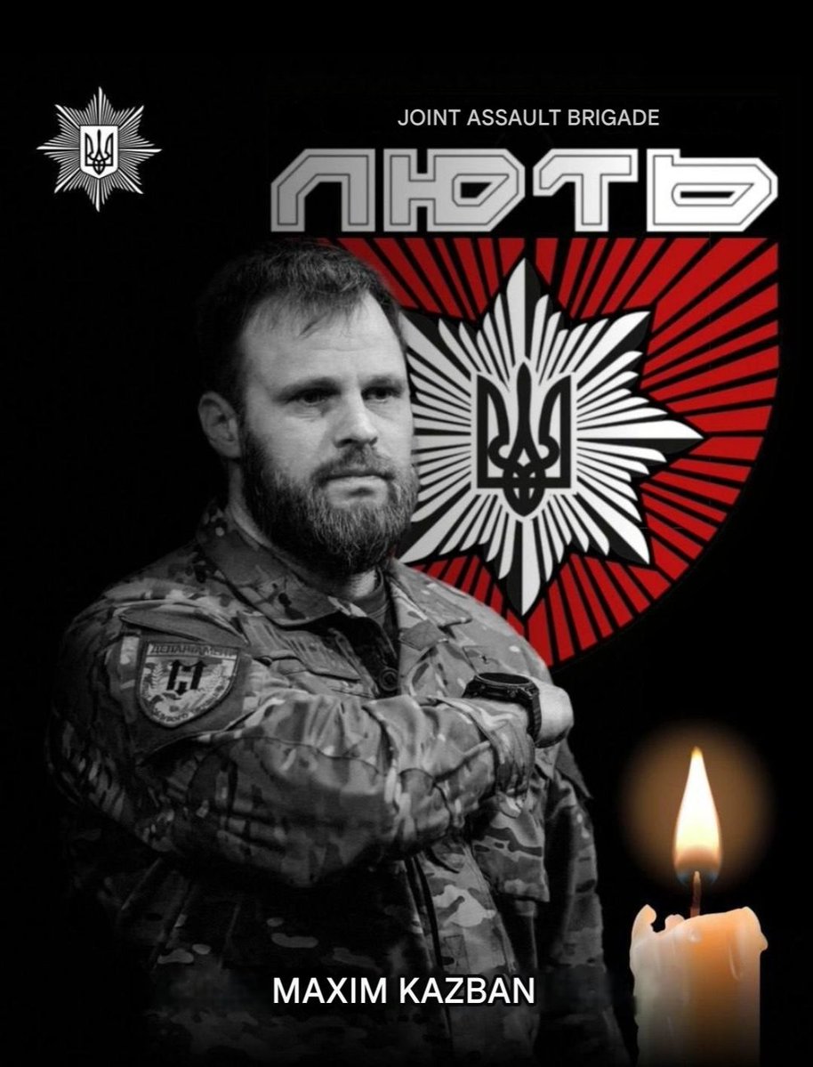 Vijesti11111's tweet image. Unfortunately,
Maxim Kazban, commander of the "Lyut" brigade, died in a road accident in the Donetsk region.