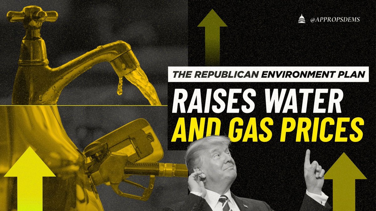 AppropsDems's tweet image. When Republicans stop investing in the infrastructure that gets water to your home and gas to your car, COSTS GO UP.