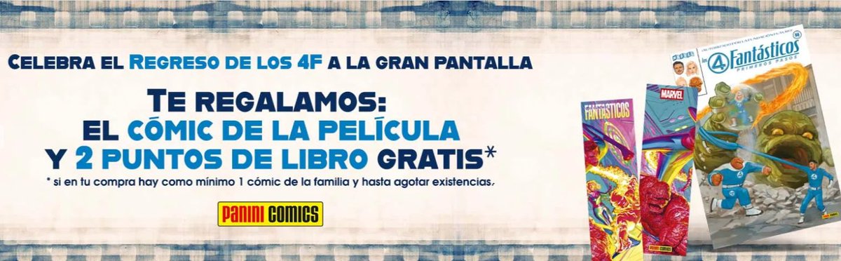 PaniniComicsEsp's tweet image. 🔢Podéis conseguir el cómic especial de los 4F como regalo por compras en librerías especializadas, y también a través de la web de Panini al comprar cómics de los 4F (hasta agotar existencias)
+info: panini.es/shp_esp_es/com…
#FantasticFour