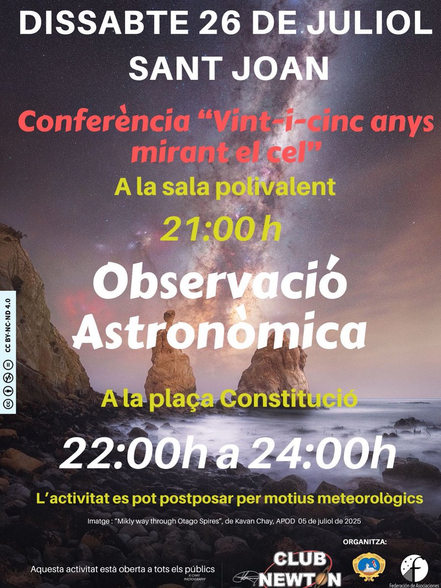 Propera activitat del Club Newton a Sant Joan