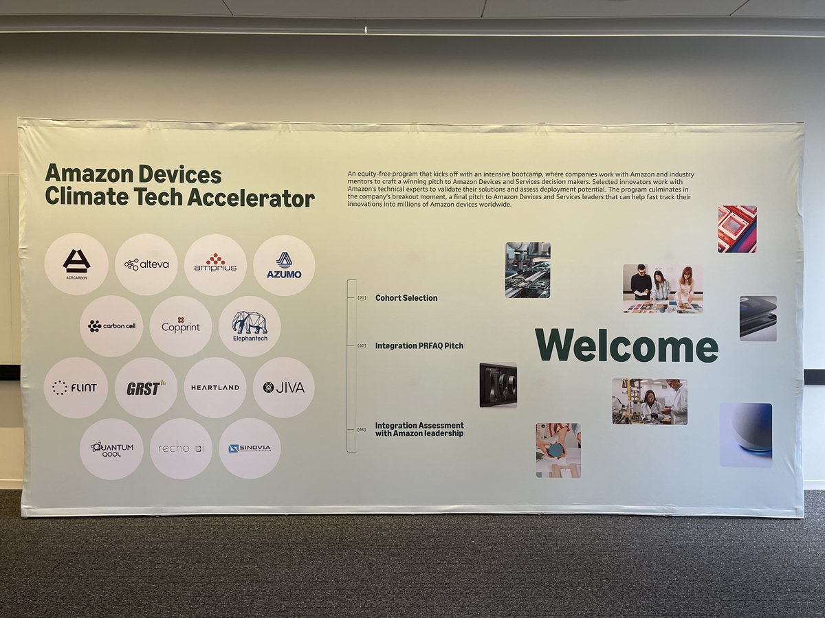 AmpriusInc's tweet image. Our VP of Sales, Ronnie Tao, is in San Francisco this week for the Amazon Devices Climate Tech Accelerator cohort kick-off event! 🍃

Looking forward to learning from Amazon’s sustainability and product teams.

$AMPX #ClimateTech #AmazonDevices #TheClimatePledge #Sustainability