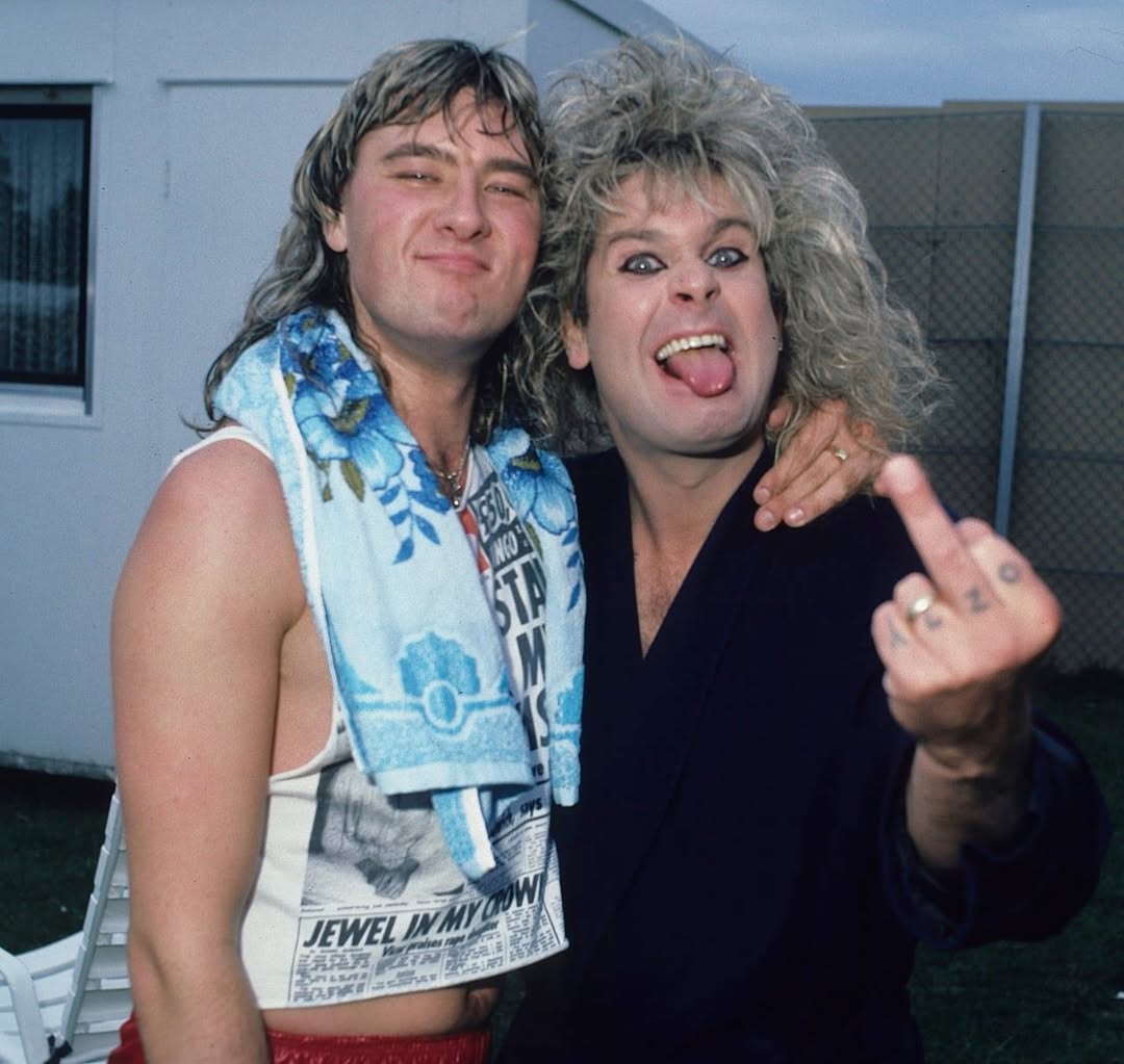 "Kinda lost for words here... we toured with Ozzy in 81 &amp; he, the band &amp; Sharon were SO supportive. He always had time for a chat, took us under his wing &amp; showed us how &amp; how not to party... &amp; played us the 2nd album months before it came out...