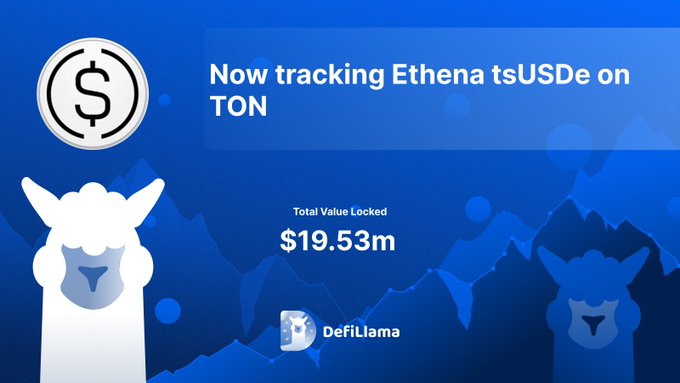 DefiLlamaがTON上のEthena tsUSDeを1953万ドルのTVLで追跡
