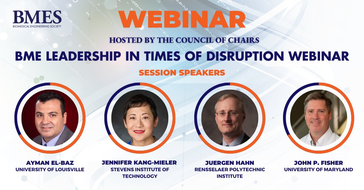 BMESociety's tweet image. 🧠 How do BME leaders thrive through change?
Join our BMES Council of Chairs Webinar
🗓️ Aug 7 | 🕛 12–1 PM ET
📌 Funding, education, partnerships &amp;amp; more!
🔗 hubs.la/Q03yl_tQ0
#BMES #BMELeadership