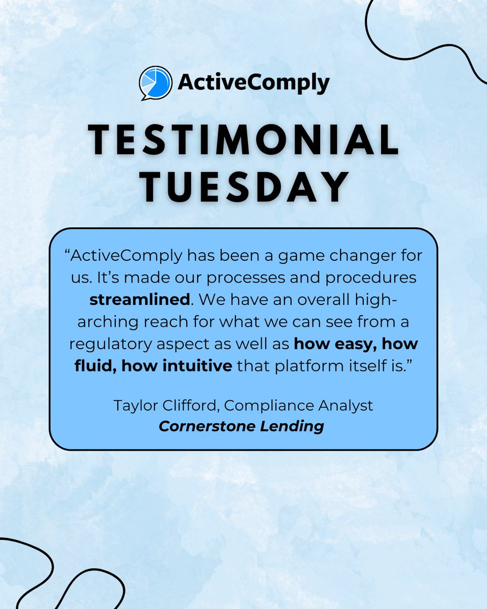It’s #TestimonialTuesday, and we’re feeling the love! 💙

Thank you to Taylor Clifford for the kind words. We’re proud to support your team over at Cornerstone Lending!

bit.ly/46oxiBM