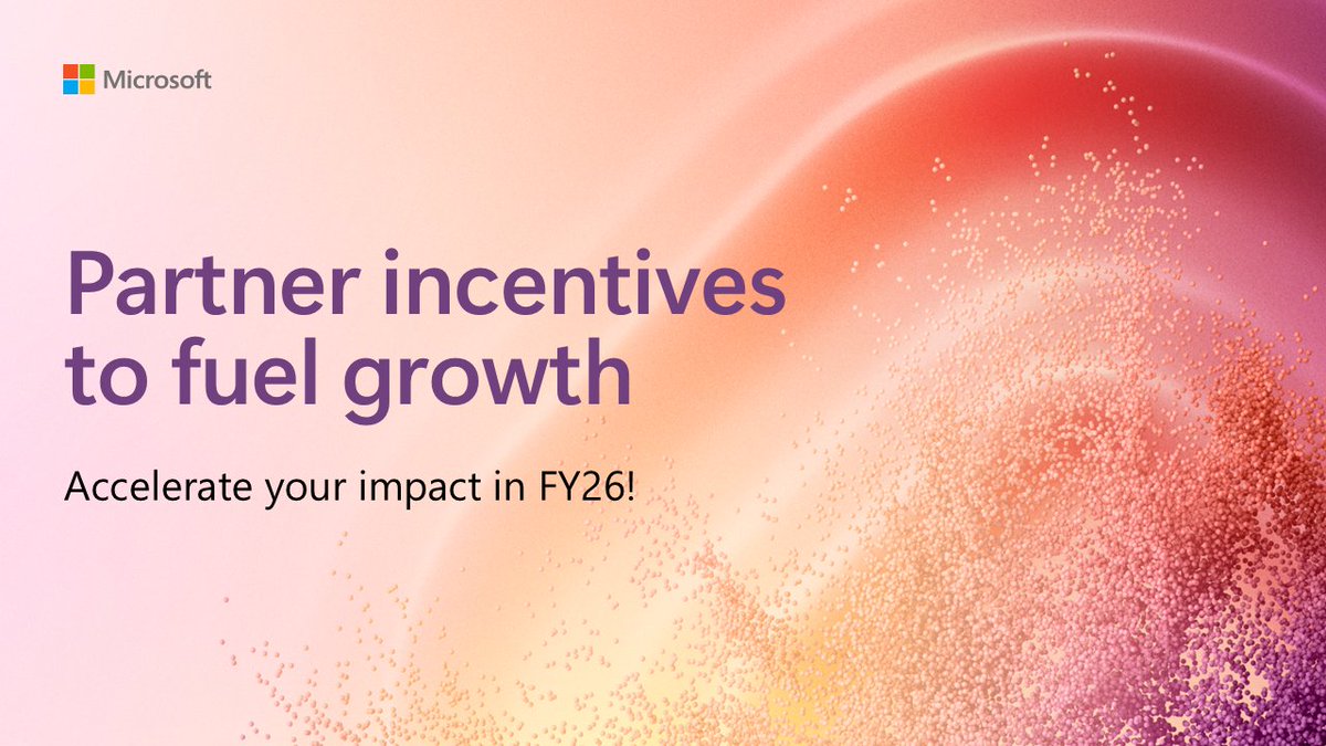 msPartner's tweet image. Stronger momentum, deeper incentives. ✨
We’ve significantly increased our investment in areas that matter most: CSP, Security, AI Business Solutions, Enterprise Customer Investment Funds—so you can drive more value and impact.
Learn more: msft.it/6012s6vxs