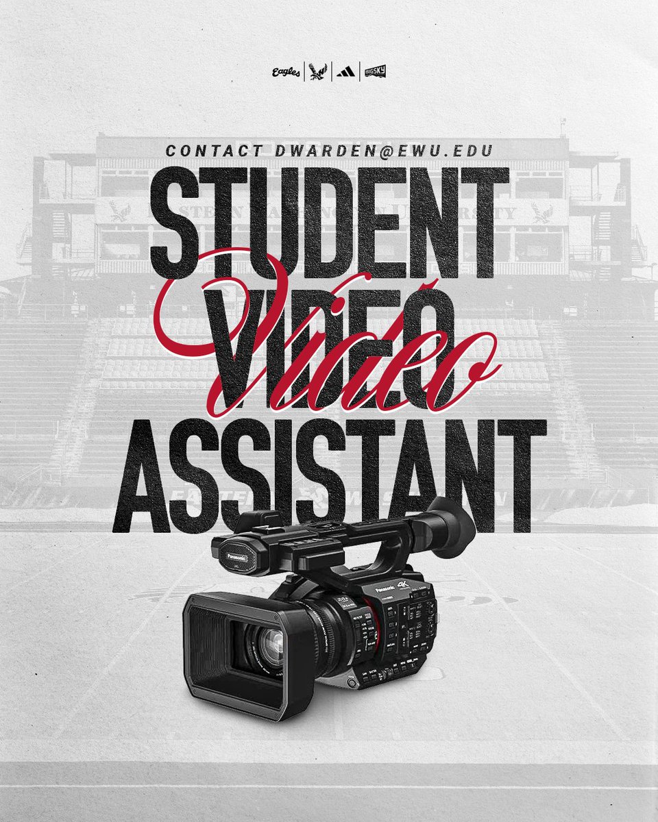 EWU Football ๐ (@ewufootball) on Twitter photo ๐จATTN EWU STUDENTS ๐จ We need a few more volunteers to film fall practices! Hours will range from 9-11:30 AM during practices starting next week into September. For more info, contact Dani Warden at dwarden@ewu.edu ๐จATTN EWU STUDENTS ๐จ We need a few more volunteers to film fall practices! Hours will range from 9-11:30 AM during practices starting next week into September. For more info, contact Dani Warden at dwarden@ewu.edu