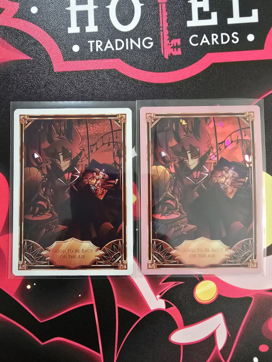 RoseQ576's tweet photo. I love my cracked ice Alastor card! Its so much more vibrant in person!
#HazbinHoteltradingcards #crackeciceAlastor #Goodtobebackontheair #hazbinhotel #Alastor #promo5 https://t.co/8FICqgE20w