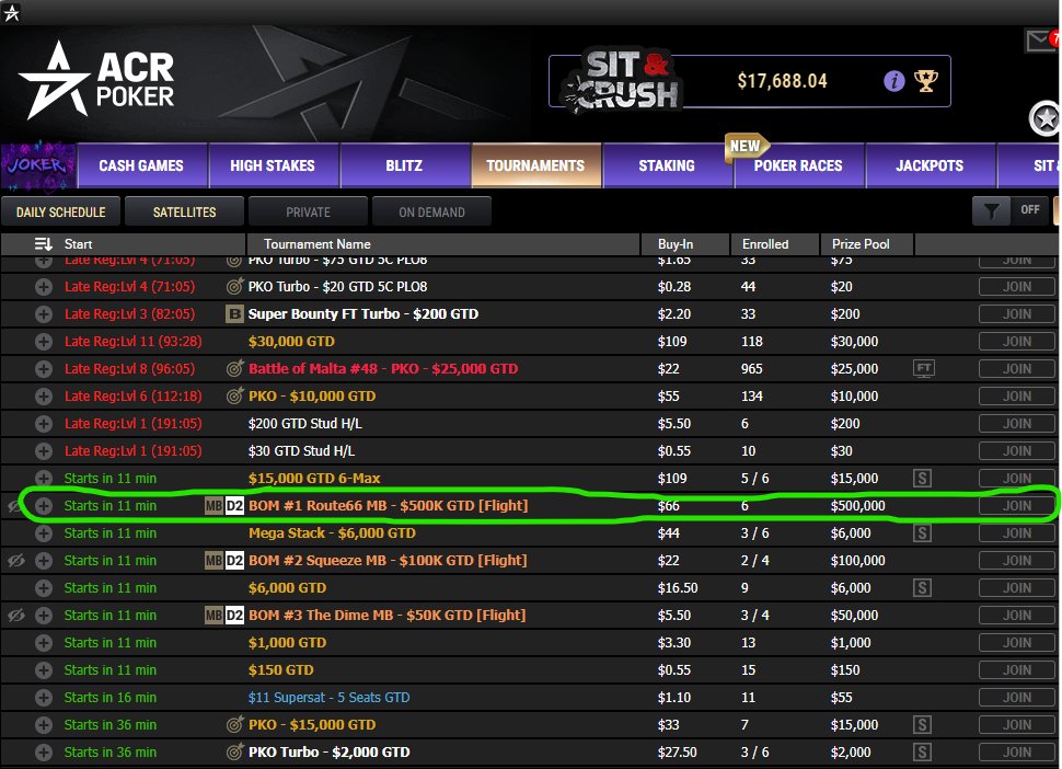 ACR_POKER's tweet image. 🗣️Have you qualified for Day 2 yet?
The $66 Battle of Malta Event #1 with a $500,000 GTD is almost here – Day 2 plays out Sunday, July 27!
💥 Knock out a player on Day 2 and win a Mystery Bounty Prize – Top Prize is a massive $50,000!
🛫 Daily flights are running every hour!!!…