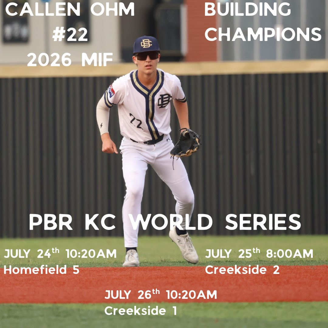Callen Ohm (@callenohm) on Twitter photo Here is my schedule for this weekend. Should be a good one to end off the season. <a href="/BCbaseballtoday/">Building Champions</a> <a href="/calebcox303/">Caleb Cox 🇺🇸</a> <a href="/ljhatchpb/">LJ Hatch Prep Baseball KC</a> <a href="/SportsForceBB/">SportsForce Baseball</a> <a href="/PrepBaseballKC/">Prep Baseball Kansas City</a> Here is my schedule for this weekend. Should be a good one to end off the season. <a href="/BCbaseballtoday/">Building Champions</a> <a href="/calebcox303/">Caleb Cox 🇺🇸</a> <a href="/ljhatchpb/">LJ Hatch Prep Baseball KC</a> <a href="/SportsForceBB/">SportsForce Baseball</a> <a href="/PrepBaseballKC/">Prep Baseball Kansas City</a>