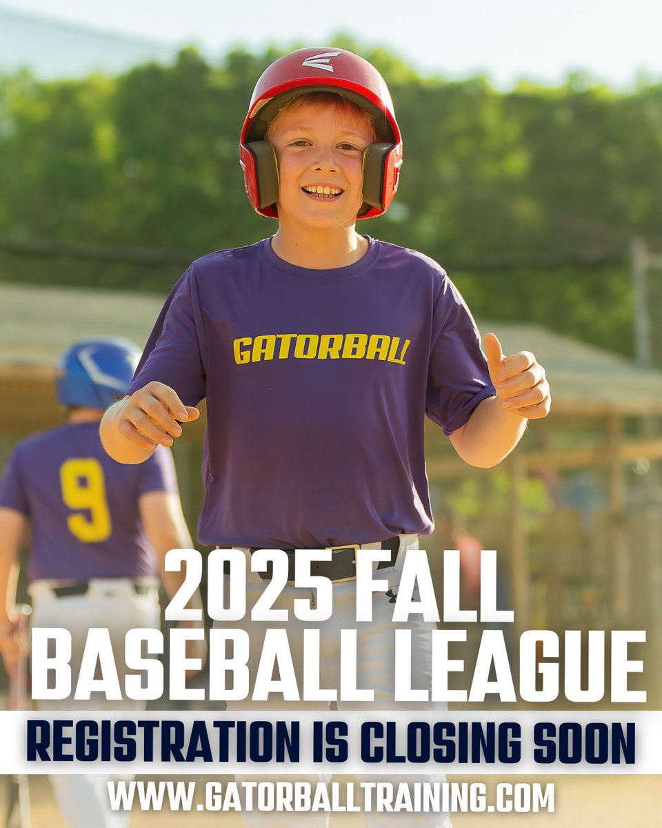 _Gatorball_'s tweet image. Summer's winding down, and Fall Baseball is coming in hot! 🍁⚾ Spots are filling fast—secure yours now and get ready for a big season with Gatorball.
#Gatorball #FallBaseball #YouthBaseball #TravelBall #BaseballSeason #GatorballFallLeague #BaseballLife #FloridaBaseball