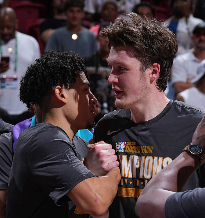 HornetsReddit's tweet image. Kon Knueppel and KJ Simpson have been named to the NBA 2K26 All-Summer League Second Team! 👏