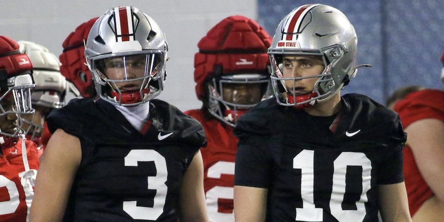 TheSG_Podcast's tweet image. Ryan Day said the quarterback competition is the same as it was at the end of spring because it's hard to make progress without being on the field.
He said both Lincoln Kienholz and Julian Sayin have gotten bigger and taken leadership roles.