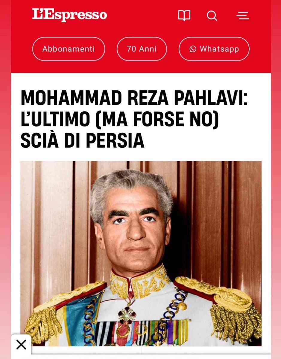 MoHengameh34377's tweet image. مجله ایتالیایی اسپرسو اذعان کرد که دیگر نمی شود به محمدرضاشاه پهلوی گفت «آخرین شاه ایران»
#جاوید_شاه
#همکاری_ملی