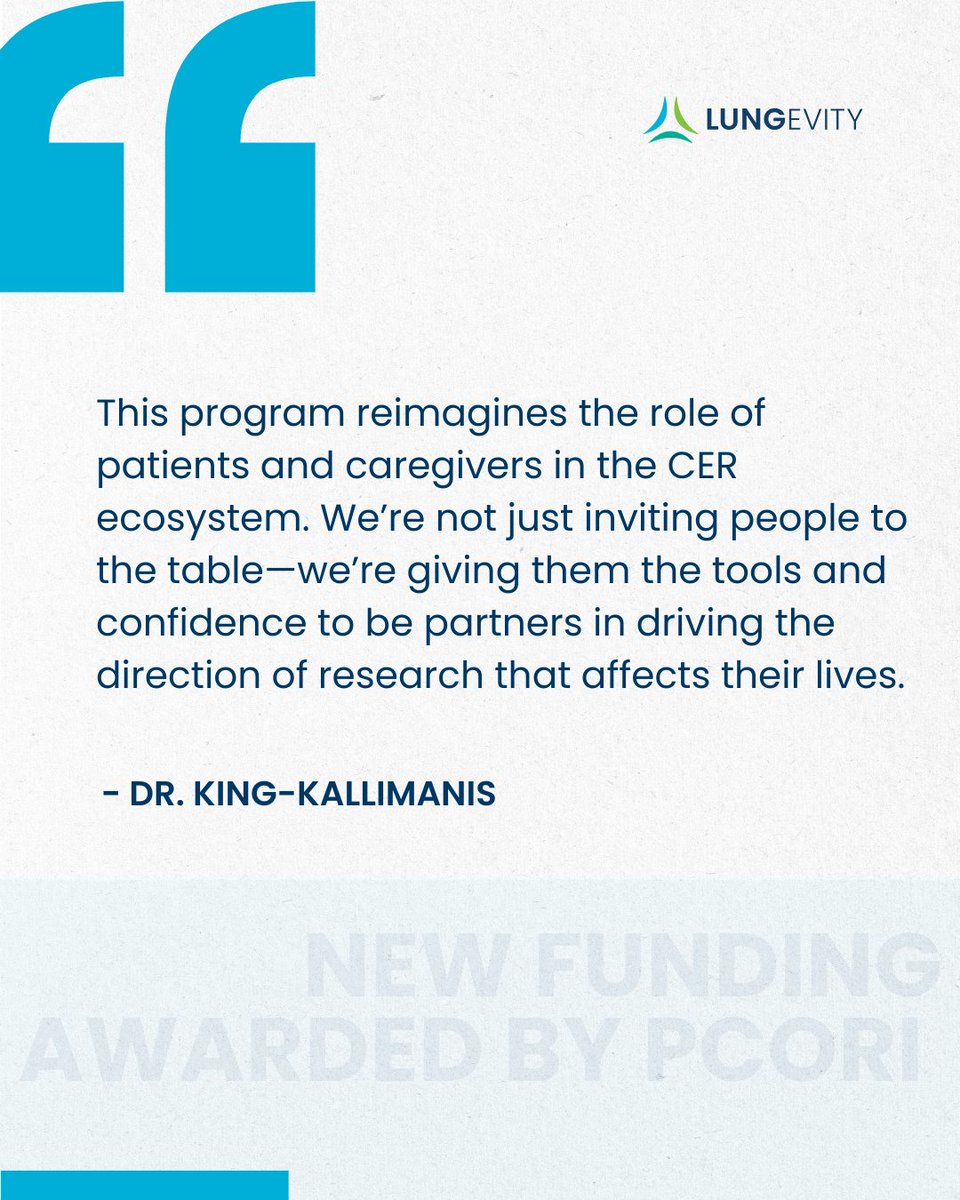 LUNGevity's tweet image. LUNGevity has been approved for a funding award through @PCORI to train a new cohort of “#CitizenScientists”—individuals affected by lung cancer who play a meaningful role in shaping future patient-centered comparative effectiveness research. brnw.ch/21wUlqi