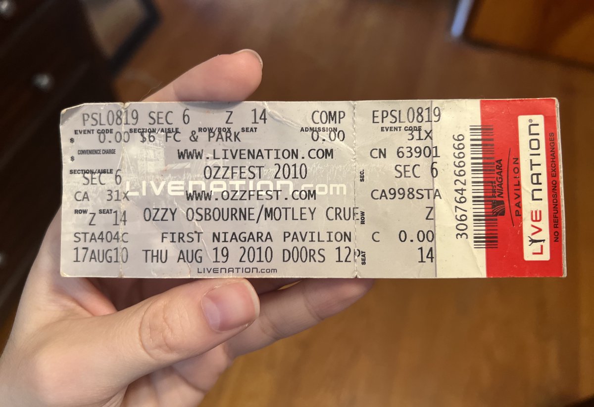 mericanaf7's tweet image. All this talk about Ozzy Osbourne reminded me that I still have my Ozzfest ticket with Motley Crue.
Good times!!