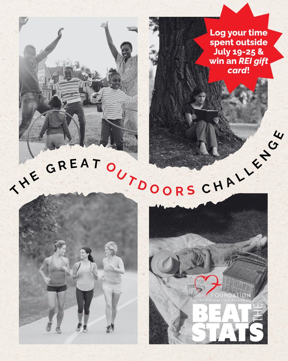 foundationofnla's tweet image. We’re halfway through Week 4 of #BeatTheStats — and there’s still plenty of time to take the lead!
Every min outside counts — walking, stretching, soaking up sun — just log it in YuMuuv for your shot at a $50 REI gift card! Join now with code LIPID-MOVES: yumuuv.com/en/get