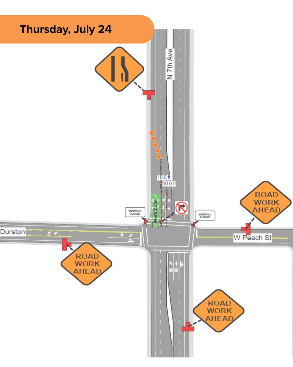 BZNStreetReport's tweet image. Heads up! Water Department repairing leak at Peach St/7th Ave. Work starts 3 AM Wed, July 23 and will go thru Thurs, July 24. South side of intersection reduced to one lane Wed, north side reduced Thurs. Consider alternate routes.