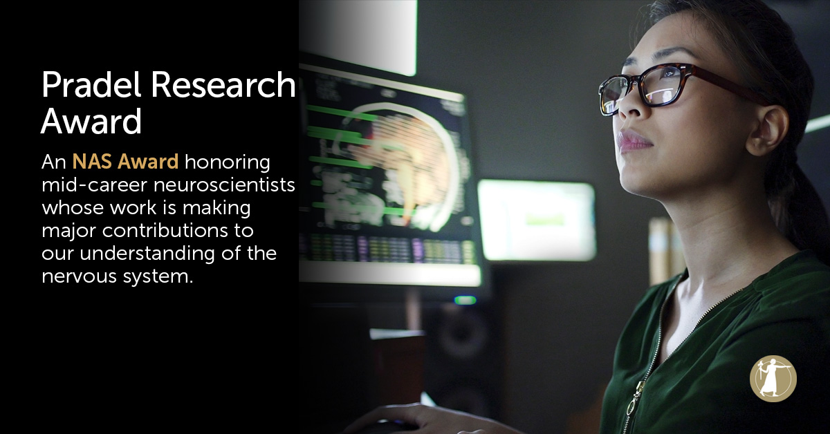 theNASciences's tweet image. Celebrate #WorldBrainDay by nominating a scientist for the 2026 Pradel Research Award! This #NASaward recognizes a mid-career neuroscientist whose work is making major contributions to our understanding of the nervous system. Learn more: ow.ly/x4HT50WtsU6 #neuroscience