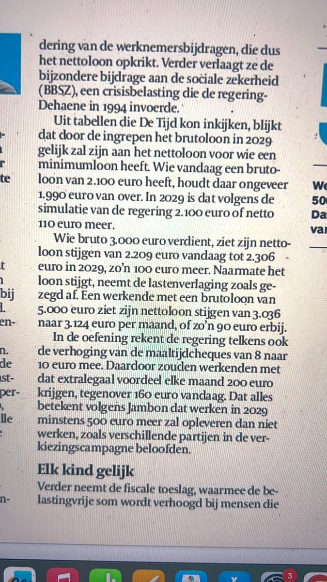 FinanceFilosoof's tweet image. Zoveel hou je volgens De Tijd over van je brutoloon in deze 3 scenario’s:
Brutoloon: 2100 euro
Nettoloon: 1990 euro
Laat ons dat verhogen met 900 euro per maand.
Brutoloon: 3000 euro
Nettoloon: 2200 euro
Netto hou je van die 900 euro extra 210 euro over…
Laat ons dit…